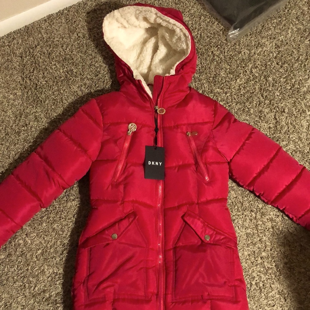 NWT pink DKNY winter jacket
